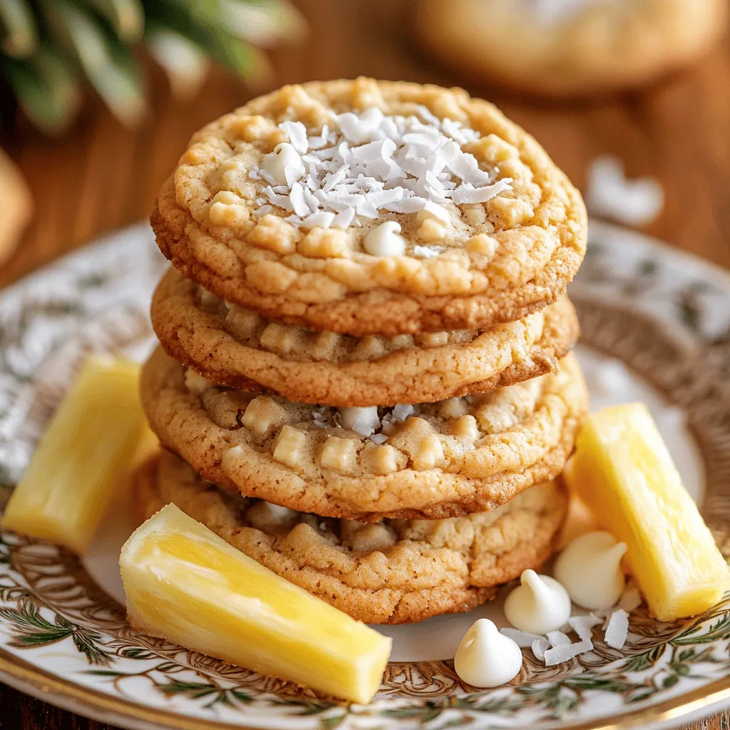 Coconut pineapple cookies are a sweet treat that brings a taste of the tropics. They combine the rich flavor of coconut with the sweet tang of pineapple. This pairing creates a cookie that feels light and refreshing, perfect for summer. People love these cookies because they remind them of warm days and beach vacations.