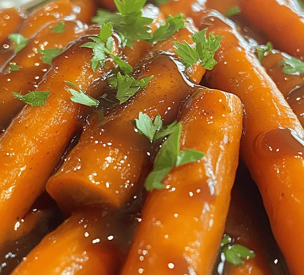 In the world of culinary delights, side dishes often play a supporting role, yet they hold the power to elevate an entire meal. Bourbon glazed carrots are a perfect example of how incorporating unique flavors can transform a simple vegetable into a standout dish. Imagine the vibrant orange of freshly cooked carrots, glistening with a sweet and tangy glaze that brings together the rich notes of brown sugar, the zesty kick of apple cider vinegar, and the aromatic nuances of thyme and garlic. This recipe not only offers a delightful taste experience but also showcases how a few key ingredients can create a dish that is both comforting and sophisticated.