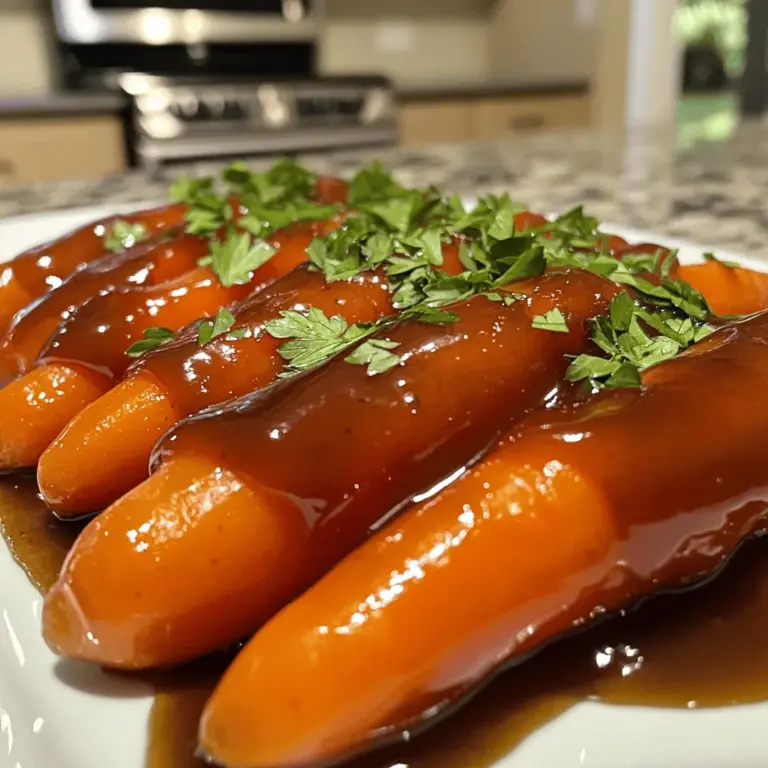 In the world of culinary delights, side dishes often play a supporting role, yet they hold the power to elevate an entire meal. Bourbon glazed carrots are a perfect example of how incorporating unique flavors can transform a simple vegetable into a standout dish. Imagine the vibrant orange of freshly cooked carrots, glistening with a sweet and tangy glaze that brings together the rich notes of brown sugar, the zesty kick of apple cider vinegar, and the aromatic nuances of thyme and garlic. This recipe not only offers a delightful taste experience but also showcases how a few key ingredients can create a dish that is both comforting and sophisticated.