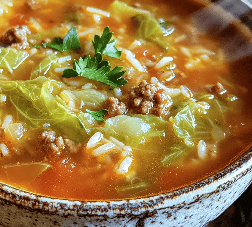 Cabbage Roll Soup is a delightful and comforting dish that encapsulates the essence of traditional cabbage rolls in a simplified, easy-to-make soup form. This recipe takes all the beloved flavors of stuffed cabbage and transforms them into a warm, nourishing bowl that is perfect for family dinners or meal prep. With its robust flavors and hearty ingredients, Cabbage Roll Soup not only satisfies the palate but also warms the soul, making it an ideal meal for cold weather or when you simply need a comforting dish.