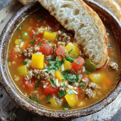 Stuffed Pepper Soup Delight: A Warm Embrace of Comfort Food