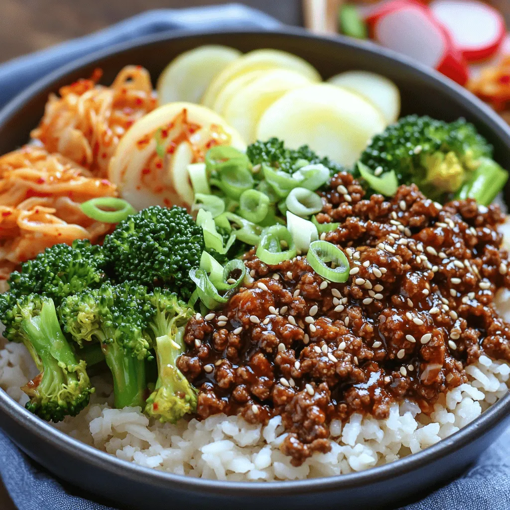 To make a Korean Ground Beef Bowl, you need a few key ingredients. These ingredients come together to create a rich and savory flavor.