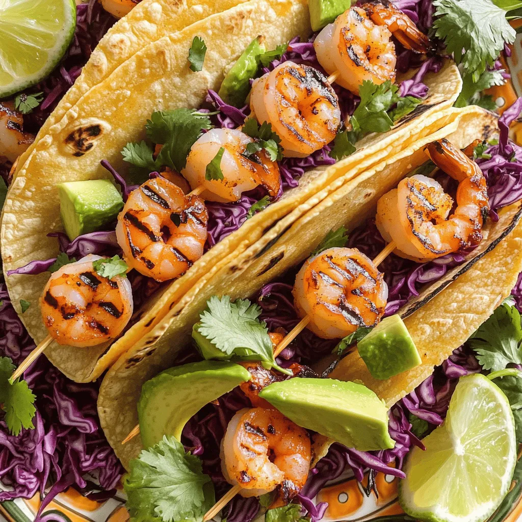 To make great grilled shrimp tacos, you need fresh ingredients. Start with the shrimp. Use 1 pound of large shrimp. Peel and devein them for the best taste. Fresh shrimp makes a big difference in flavor.