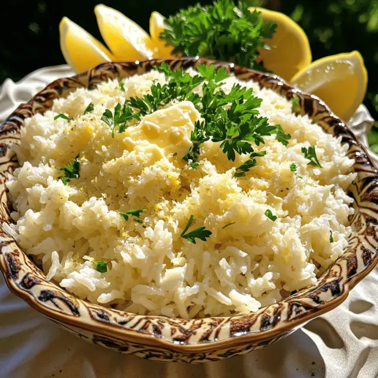 Parmesan Garlic Butter Rice is a delectable side dish that elevates any meal with its rich flavors and creamy texture. This dish is not only an exciting accompaniment to your favorite proteins but also serves as a standalone delight that can charm even the pickiest of eaters. The harmonious blend of garlic, butter, and Parmesan cheese creates a savory experience that enhances the simple grain of rice, making it a memorable addition to your culinary repertoire.