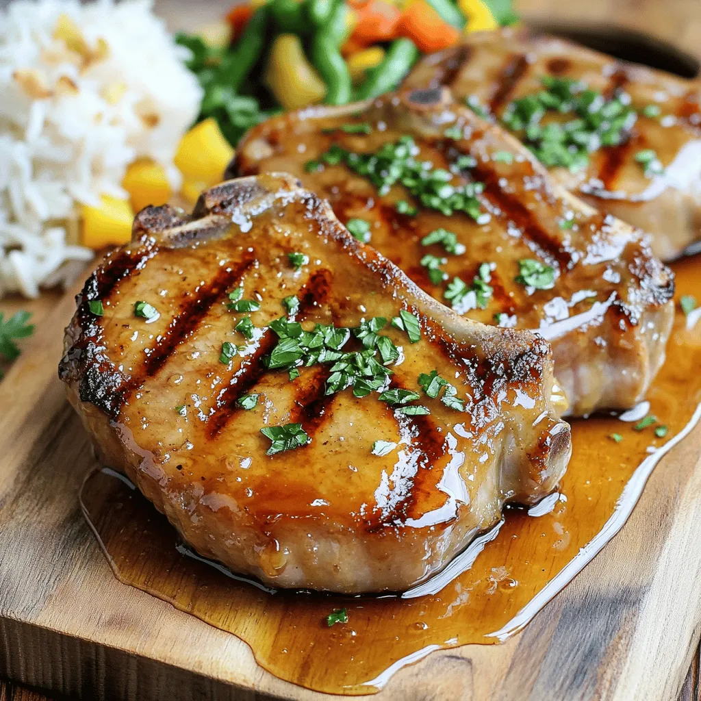 The honey garlic pork chops recipe shines due to its simple yet flavorful ingredients. You need just a few key items for a tasty dish.