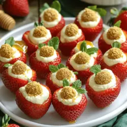 Cheesecake deviled strawberries are a fun twist on a classic dessert. They combine fresh strawberries with a creamy cheesecake filling. This dessert is popular for good reasons. First, they look stunning on any table. Second, they taste amazing.