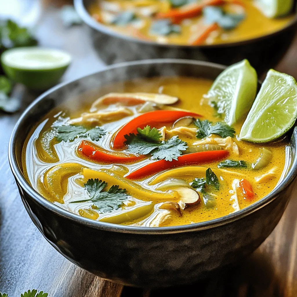 Thai Curry Chicken Soup uses simple yet powerful ingredients. Each ingredient adds a unique taste.