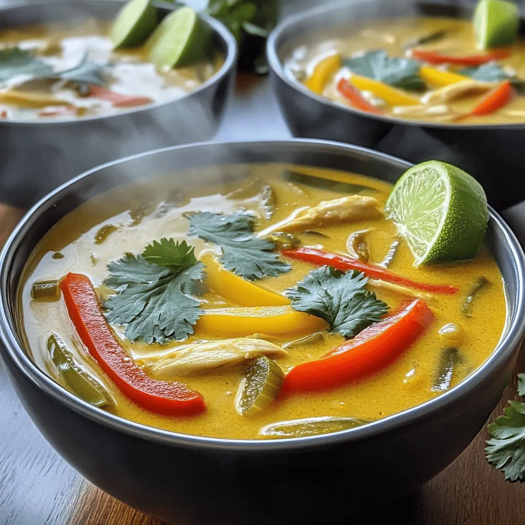 Thai Curry Chicken Soup uses simple yet powerful ingredients. Each ingredient adds a unique taste.