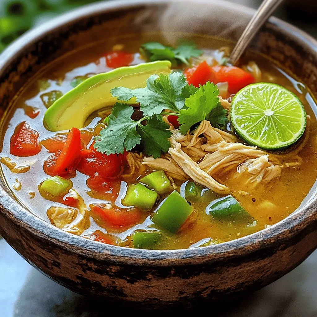 Cuban chicken soup shines with fresh and bold ingredients. First, you need chicken. I recommend using boneless, skinless chicken thighs. They stay juicy and add rich flavor.