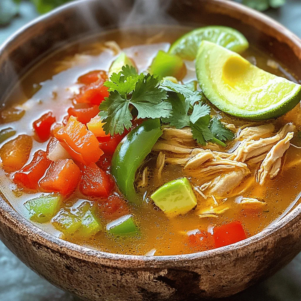 Cuban chicken soup shines with fresh and bold ingredients. First, you need chicken. I recommend using boneless, skinless chicken thighs. They stay juicy and add rich flavor.