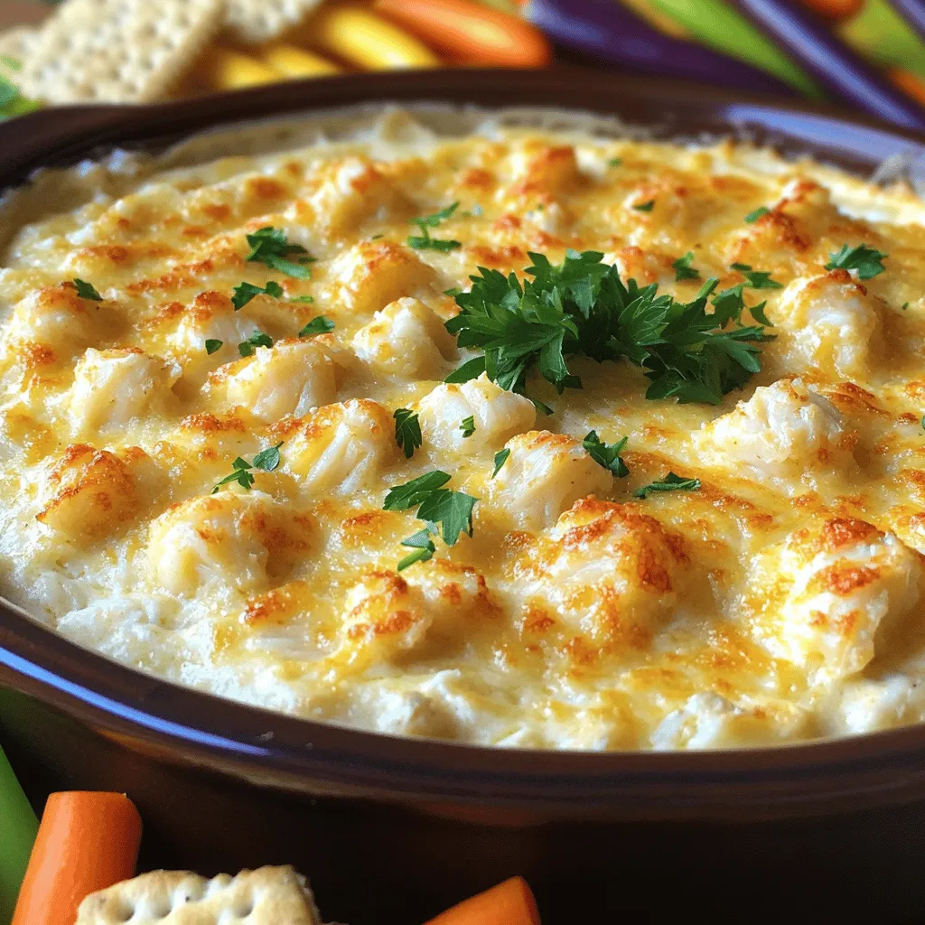 For a tasty crab dip, you need some key ingredients. First, cream cheese creates a smooth base. I like to use 8 oz of softened cream cheese. It blends well with crab meat and keeps the dip creamy.