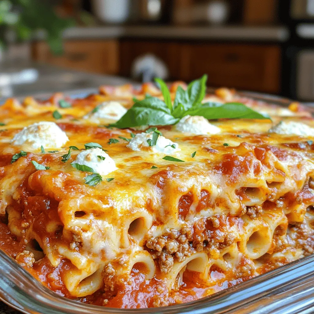 The easy baked ziti recipe needs just a few key ingredients. First, you must select the right pasta. Ziti pasta works best because it holds sauce well. You can also use penne if you can't find ziti. Both shapes have a nice bite and texture.