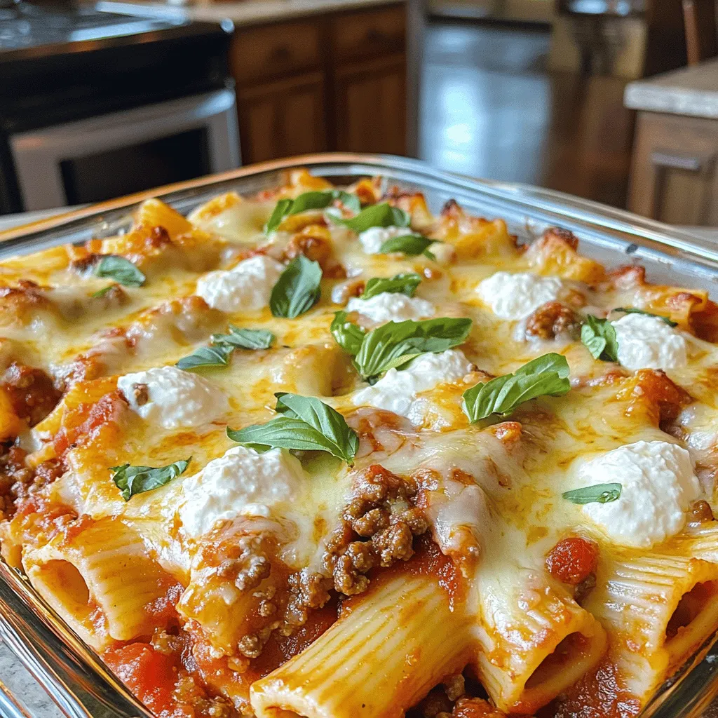 The easy baked ziti recipe needs just a few key ingredients. First, you must select the right pasta. Ziti pasta works best because it holds sauce well. You can also use penne if you can't find ziti. Both shapes have a nice bite and texture.