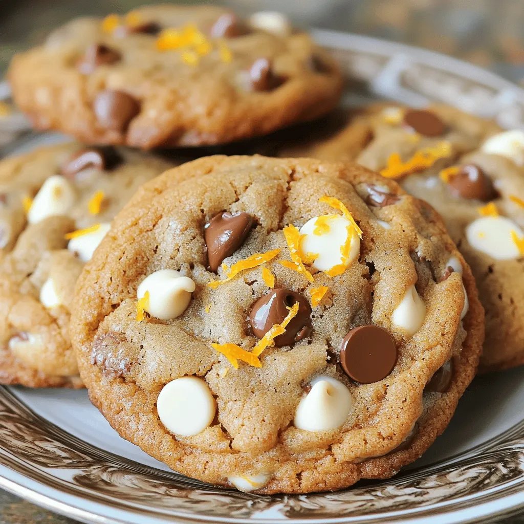To make orange chocolate chip cookies, you need basic items. Start with 1 ¾ cups of all-purpose flour. You'll also need 1 teaspoon of baking soda and ½ teaspoon of salt. For the wet mix, grab ½ cup of softened unsalted butter, ½ cup of granulated sugar, and ½ cup of brown sugar. A large egg and 1 teaspoon of vanilla extract are also key. Finally, don’t forget the zest of 1 large orange and 1 cup of semi-sweet chocolate chips.