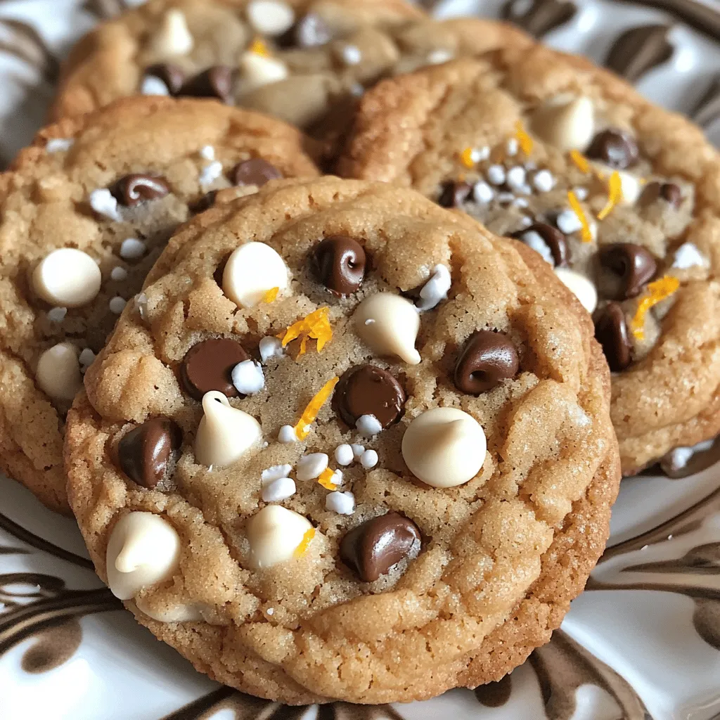 To make orange chocolate chip cookies, you need basic items. Start with 1 ¾ cups of all-purpose flour. You'll also need 1 teaspoon of baking soda and ½ teaspoon of salt. For the wet mix, grab ½ cup of softened unsalted butter, ½ cup of granulated sugar, and ½ cup of brown sugar. A large egg and 1 teaspoon of vanilla extract are also key. Finally, don’t forget the zest of 1 large orange and 1 cup of semi-sweet chocolate chips.