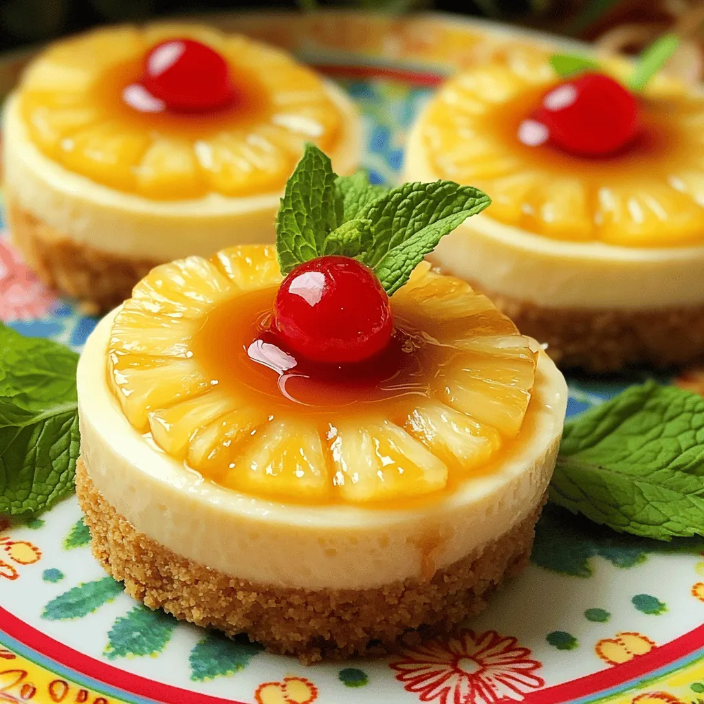 Pineapple upside-down cheesecakes are a fun twist on the classic dessert. They combine creamy cheesecake with the sweet, tangy taste of pineapple. The best part? You get the yummy caramelized fruit on top, which looks great.