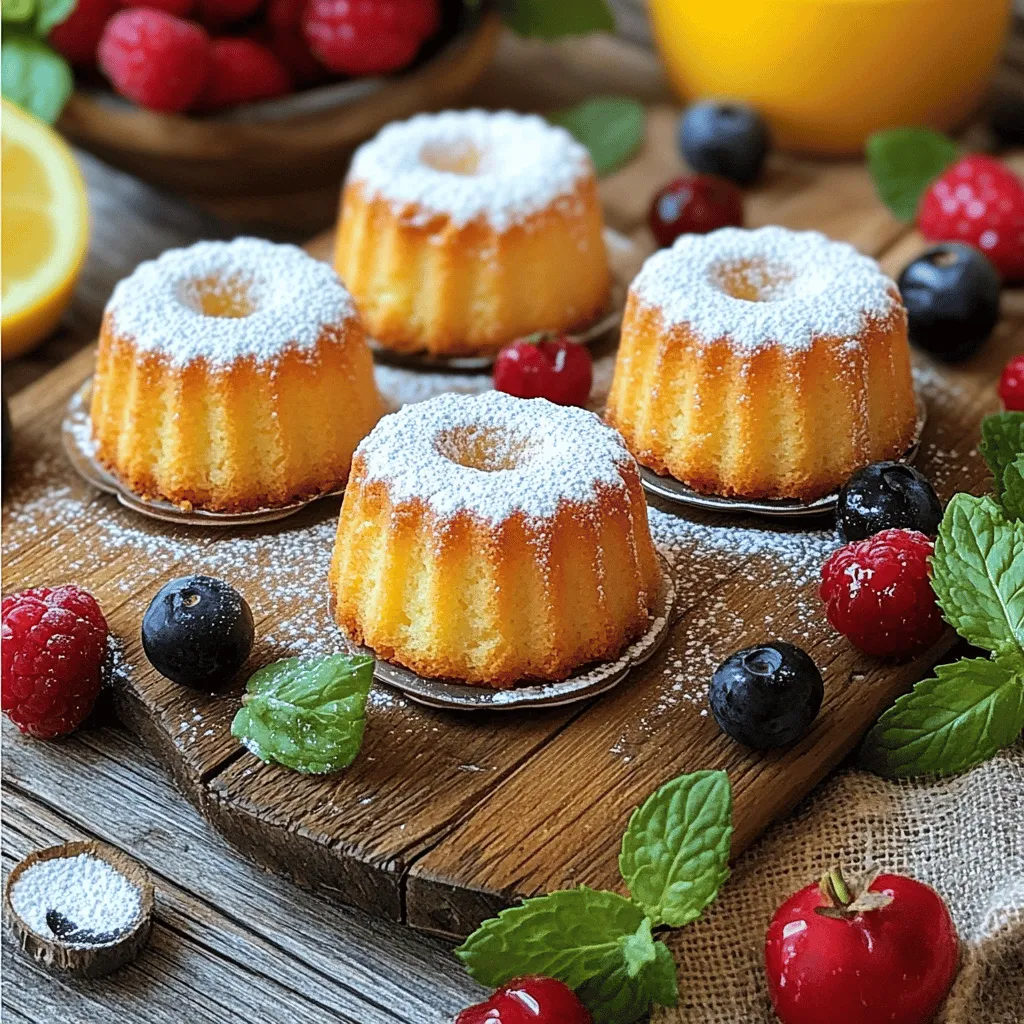 To make mini vanilla pound cakes, you need simple but key ingredients. The main base includes one cup of unsalted butter and two cups of granulated sugar. These create a rich and sweet flavor. You also need four large eggs for moisture and structure. Pure vanilla extract adds that lovely vanilla taste.