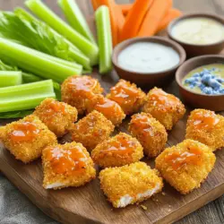 To make homemade buffalo chicken nuggets, you need a few key ingredients. Start with 1 pound of chicken breast. Cut it into bite-sized pieces. This ensures even cooking. You will also need 1 cup of all-purpose flour. This helps create a crispy coating.