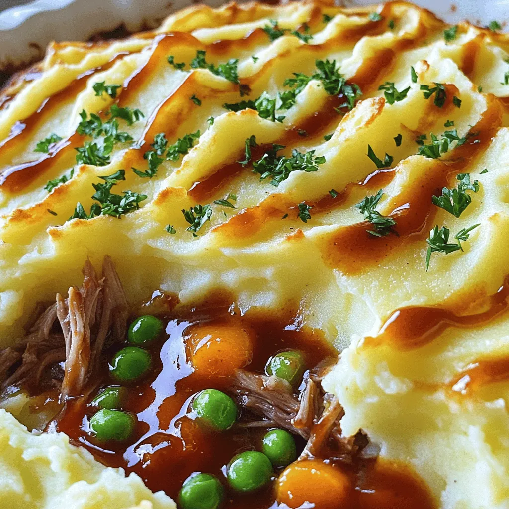 To make Pulled Pork Shepherd’s Pie, you need fresh and tasty ingredients. First, gather 2 cups of pulled pork. This is the star of the dish. You will also need 1 cup of barbecue sauce to give it a nice flavor.