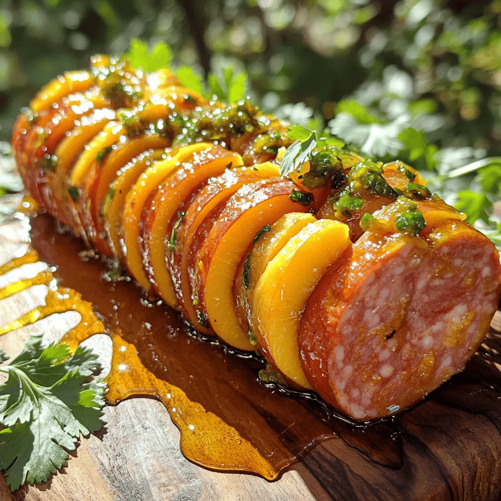 Jalapeno Peach Hasselback Kielbasa: A Flavorful Culinary Adventure