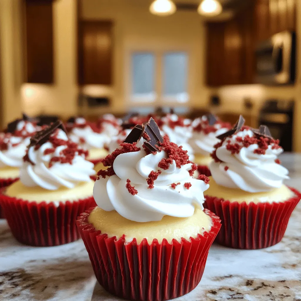 Mini red velvet cheesecakes are small, rich desserts. They blend the classic red velvet cake with creamy cheesecake. Each mini cheesecake is a perfect bite-sized treat.