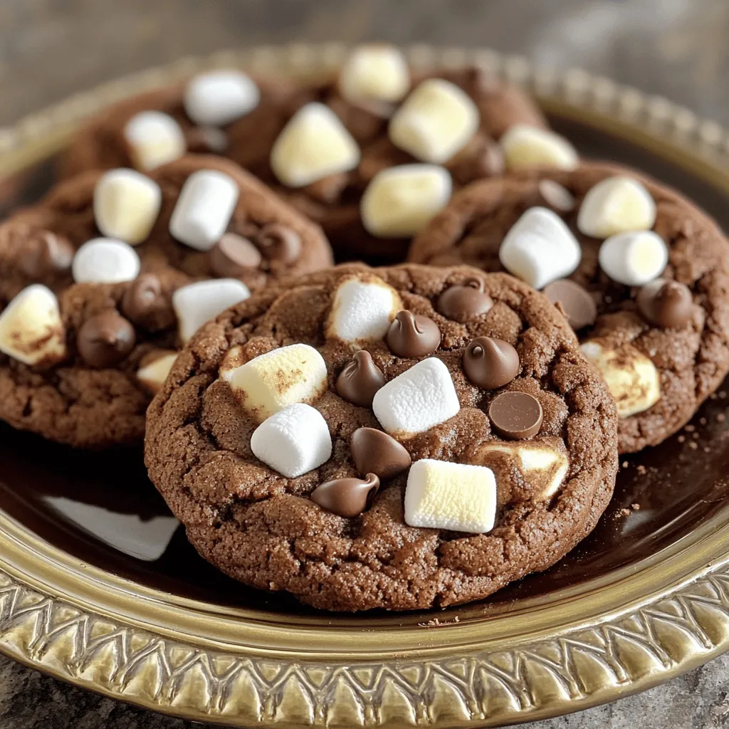 To create these delicious chocolate marshmallow cookies, you need a few key ingredients.