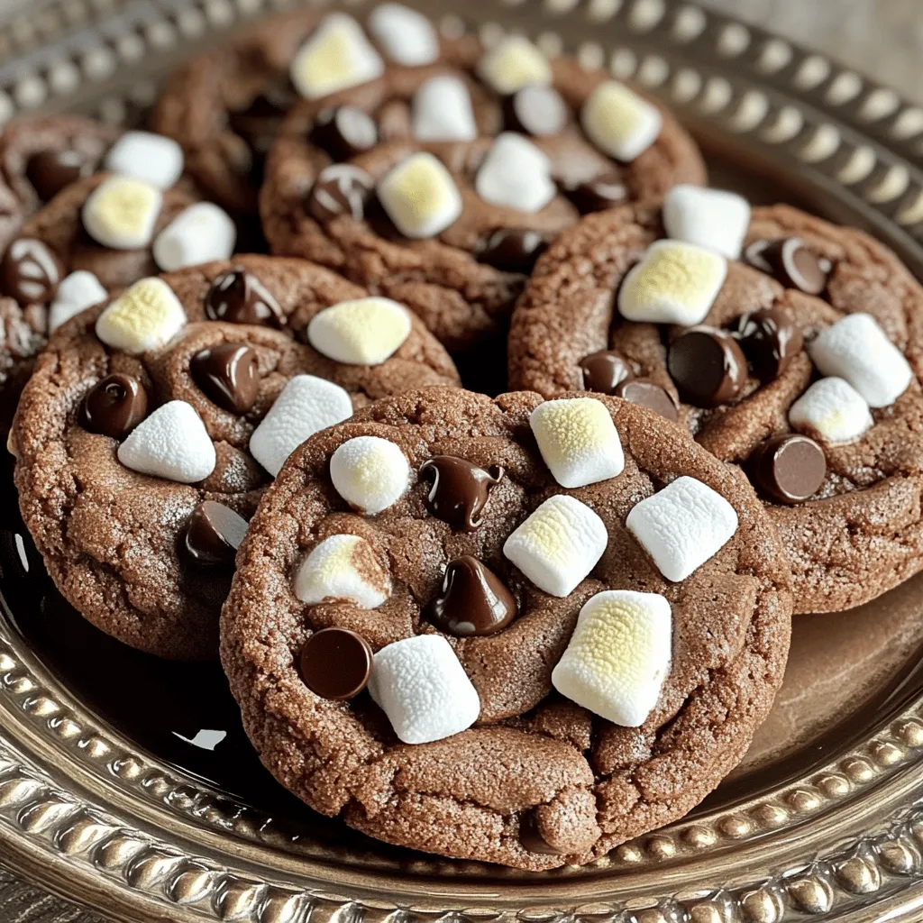 To create these delicious chocolate marshmallow cookies, you need a few key ingredients.