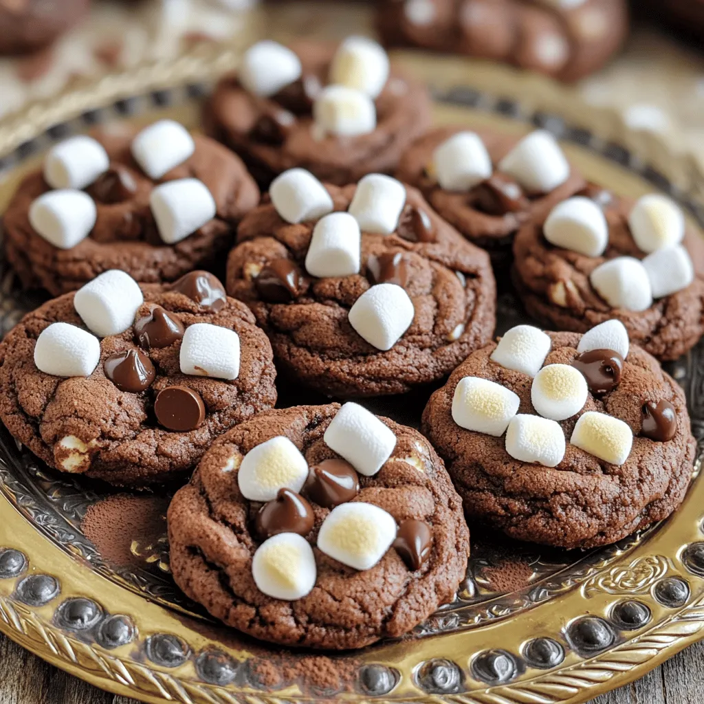 To create these delicious chocolate marshmallow cookies, you need a few key ingredients.