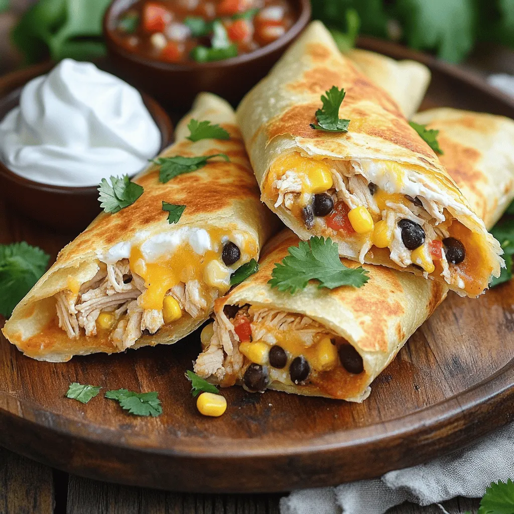 A baked chicken chimichanga recipe is simple yet packed with flavor. The main star is cooked chicken. I often use shredded chicken for a tender bite. The next key ingredient is black beans. They add protein and fiber. Cooked corn kernels bring sweetness and texture. Diced tomatoes brighten the filling and add moisture.