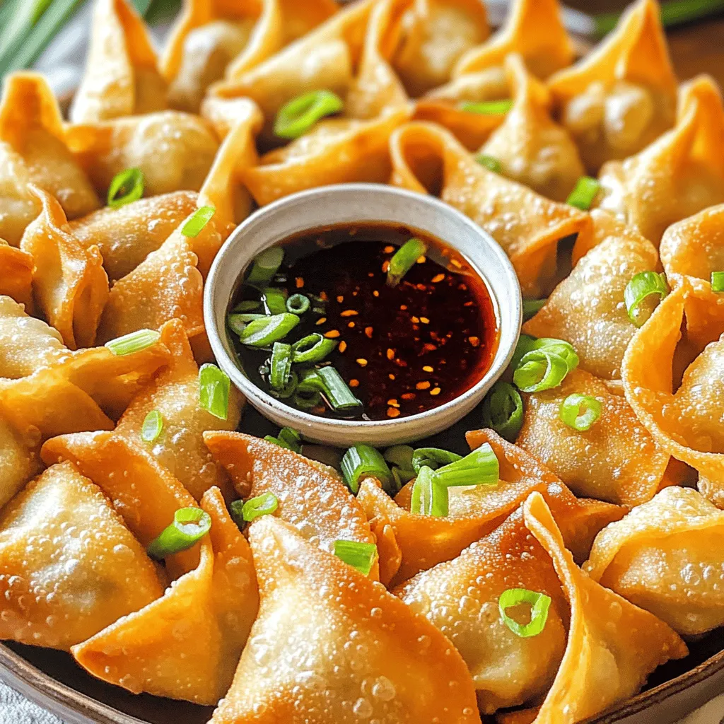 The chicken wontons recipe needs fresh and tasty ingredients. The main filling is ground chicken. This gives the wontons a lean protein base. You can add green onions for a mild, fresh flavor. Ginger and garlic add depth and warmth to the filling.