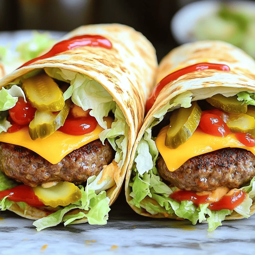 Grilled cheeseburger wraps are a fun twist on the classic cheeseburger. They combine juicy beef patties, melted cheese, and fresh toppings all wrapped in a soft tortilla. This makes them easy to eat and perfect for any occasion. You can hold them in one hand and enjoy every bite.