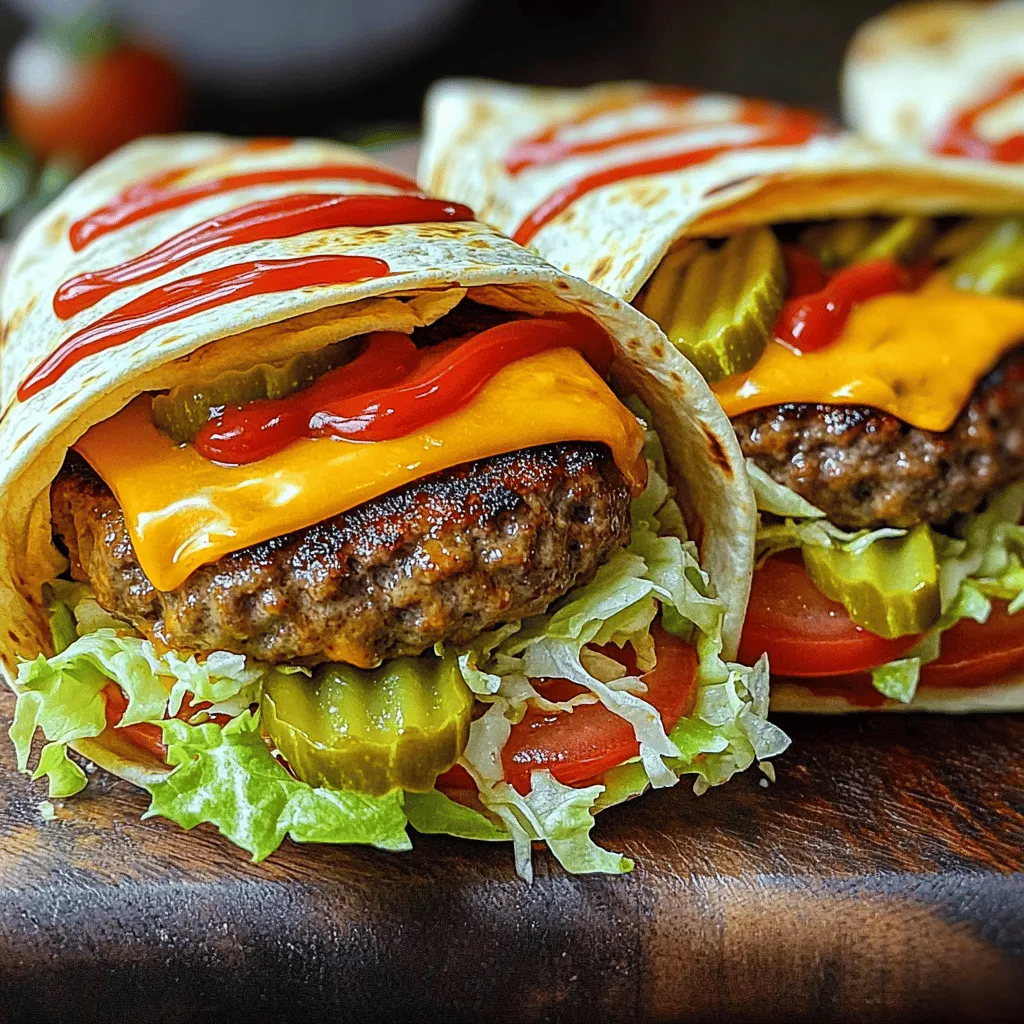 Grilled cheeseburger wraps are a fun twist on the classic cheeseburger. They combine juicy beef patties, melted cheese, and fresh toppings all wrapped in a soft tortilla. This makes them easy to eat and perfect for any occasion. You can hold them in one hand and enjoy every bite.