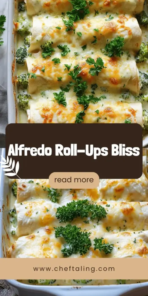 Indulge in the comforting flavors of Chicken and Broccoli Alfredo Roll-Ups! This delicious recipe wraps tender chicken, vibrant broccoli, and gooey cheese in a creamy Alfredo sauce, all held together with soft flour tortillas. Perfect for weeknight dinners or meal prep, these roll-ups are a family favorite and easy to customize! Click through for step-by-step instructions and make mealtime delightful with this tasty twist on comfort food!