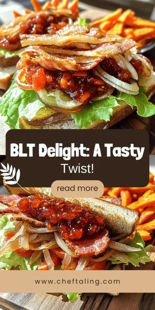 Elevate your lunch game with the BLT Delight featuring Bacon Tomato Jam, a tasty twist on the classic sandwich you can't resist! This recipe combines crispy bacon, juicy tomatoes, and fresh greens, all layered on toasted sourdough and topped with a savory-sweet homemade jam. Perfect for a hearty meal, this sandwich promises a mouthwatering blend of flavors that will impress your taste buds. Click through to explore the full recipe and discover the secrets to making this delightful dish!