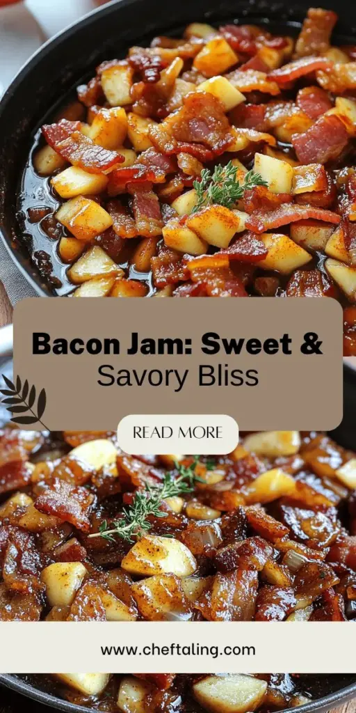 Elevate your culinary creations with this Apple Whiskey Bacon Jam recipe that masterfully blends sweet and savory flavors. Perfect for spreading on toast, enhancing charcuterie boards, or as a gourmet topping for grilled meats, this jam is a versatile must-try in any kitchen. Discover how to make this delightful treat with easy steps and ingredients you probably already have. Click through to explore the full recipe and bring a unique twist to your dining experience!