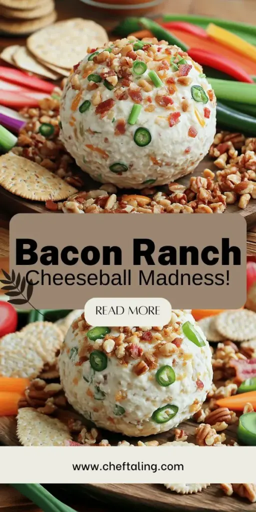 Get ready to impress your guests with this irresistible Bacon Ranch Jalapeno Cheeseball! This easy-to-make treat combines creamy cheese, crispy bacon, and zesty jalapenos, making it the ultimate party appetizer. Perfect for game days or family gatherings, you can also customize it to suit any occasion. Click through to explore the full recipe and tips for serving this delightful flavor-packed snack!