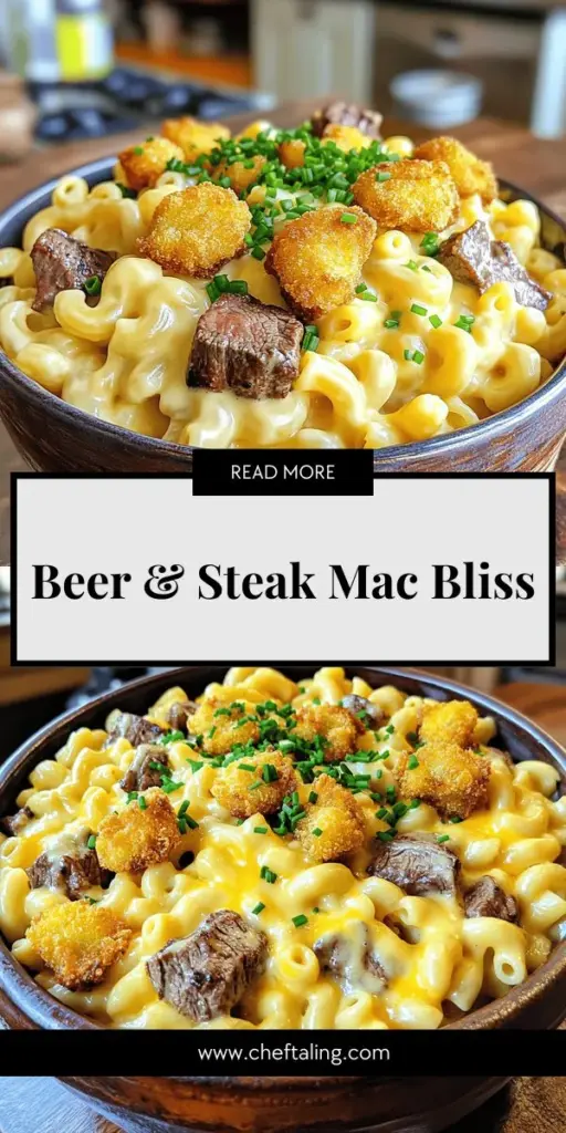 Satisfy your cravings with Beer Mac and Cheese with Steak Bites, the ultimate comfort food! This delicious recipe combines creamy, beer-infused mac and cheese with tender steak bites for an unforgettable meal. Discover easy steps, top cheese recommendations, and cooking techniques to elevate your dish. Perfect for dinner or game day, this cozy treat will impress your friends. Click through to explore the full recipe and start cooking this hearty delight today!