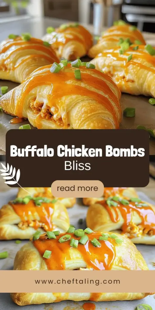 Get ready to impress your guests with Buffalo Chicken Bombs, the ultimate appetizer for any occasion! This easy-to-follow recipe combines a crunchy, flaky dough with a spicy and creamy buffalo chicken filling that will leave everyone craving more. Perfect for game days or casual get-togethers, these flavorful bites are sure to be a hit. Click through to discover the step-by-step instructions and tips for making your own delicious Buffalo Chicken Bombs today!