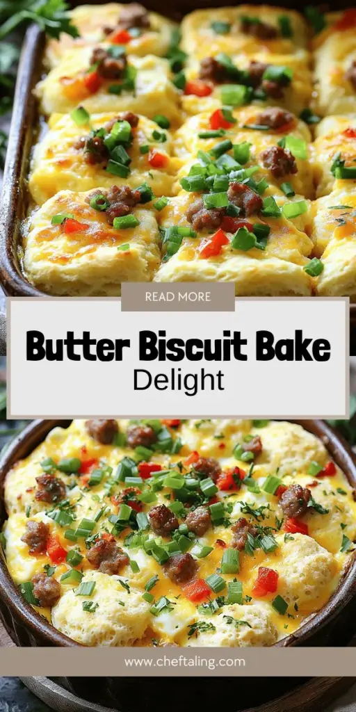 Kickstart your morning with a delightful Butter Biscuit Breakfast Bake that combines flaky biscuits, eggs, and your favorite toppings into a delicious, hearty dish. Perfect for busy weekdays or cozy family brunches, this recipe is easy to make and satisfies even the pickiest eaters. Explore endless variations and create a breakfast that suits your taste! Click through to discover the full recipe and elevate your breakfast game today!