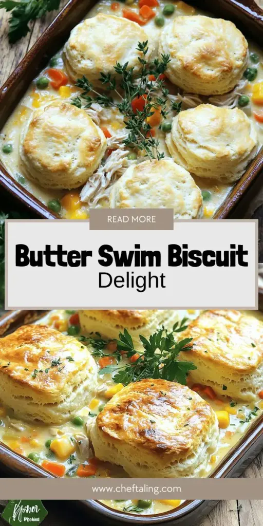 Discover the comforting flavors of Butter Swim Biscuit Chicken Pot Pie, a classic dish that elevates your family meals with ease! This recipe combines tender rotisserie chicken and vibrant vegetables in a creamy filling topped with fluffy, buttery biscuits that soak up all the deliciousness. Perfect for cozy dinners or gatherings, this dish will warm your heart and fill your belly. Click through for step-by-step instructions and enjoy a taste of nostalgia today!