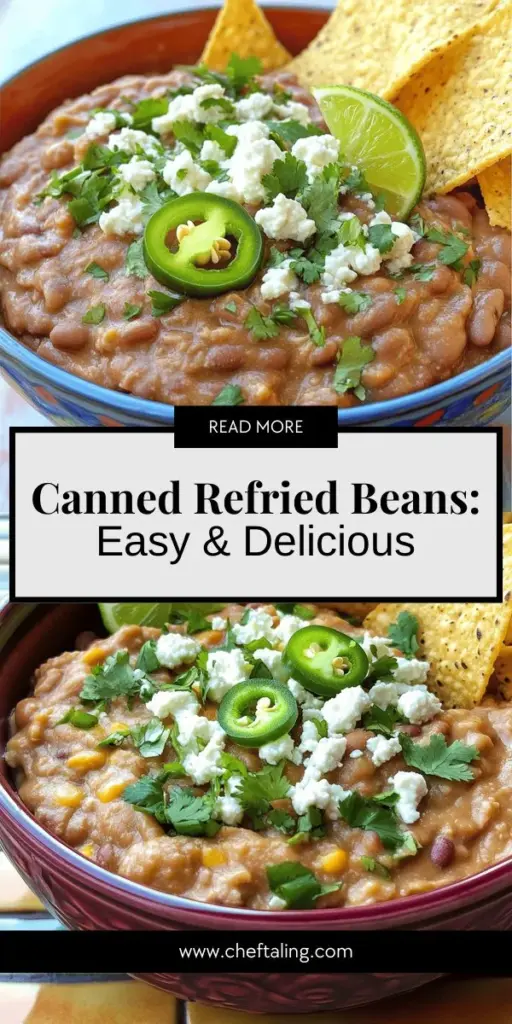 Discover the nourishing benefits of canned refried beans, a versatile staple perfect for any meal. Packed with protein and fiber, they’re quick to prepare and easy to incorporate into your favorite dishes. Explore delicious recipes, smart cooking tips, and the best brands on the market. Whether you're making burritos, nachos, or unique dips, canned refried beans are a must-have in your pantry. Click through to learn more and elevate your cooking today!