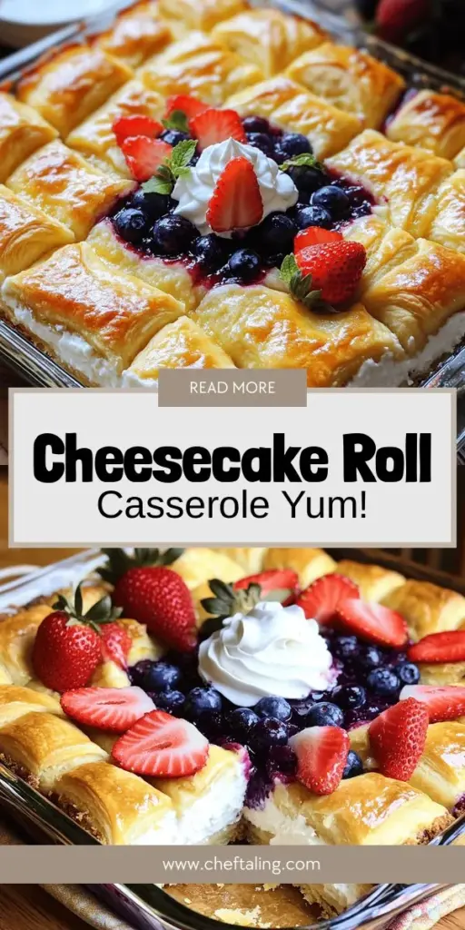 Indulge your sweet tooth with this easy and delicious Cheesecake Crescent Rolls Casserole! This delightful treat blends creamy cheesecake with fluffy crescent roll dough for a dessert that's perfect for any occasion. With simple ingredients and straightforward steps, you'll have a crowd-pleaser ready in no time. Ready to impress your family and friends? Click through to explore the full recipe and discover customization ideas to make it your own!