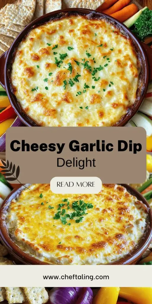 Elevate your appetizer game with this cheesy roasted garlic dip that promises to be the star of any gathering! Creamy, rich, and bursting with flavor from sweet roasted garlic, this dip pairs perfectly with crusty bread, fresh veggies, and crunchy chips. Easy to make and versatile, it's perfect for parties or cozy nights in. Click to discover the simple recipe and impress your guests with this irresistibly delicious dip!