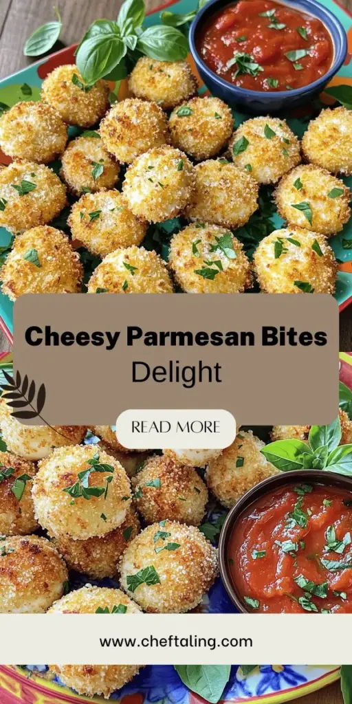 Craving a snack that everyone will love? Try these Cheesy Parmesan Mozzarella Bites! Packed with gooey cheese and crispy outside, they are perfect for gatherings or a quick treat. With easy-to-follow steps and delicious variations, you can elevate your snack game in no time. Serve them warm with marinara or your favorite dipping sauce for a crowd-pleaser. Click through to explore the full recipe and get ready to impress your guests with this tasty snack idea!