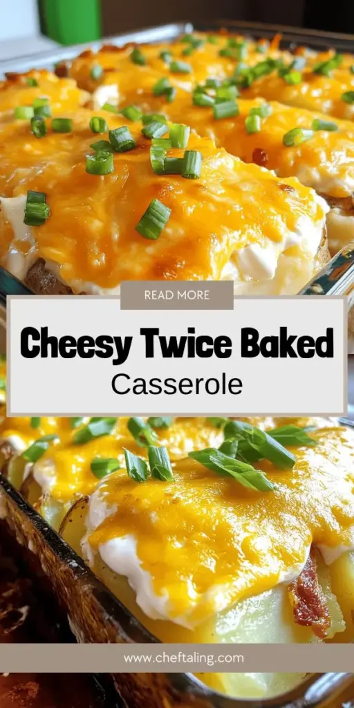 Looking for a delicious and easy dish for your next gathering? Try my Twice Baked Potato Casserole! This cheesy, creamy delight combines fluffy potatoes, sour cream, cream cheese, and spices for a comforting meal everyone will love. Explore tips on choosing the best potatoes, mixing the perfect filling, and adding tasty toppings. Click through to discover the full recipe and impress your family and friends with this scrumptious casserole!