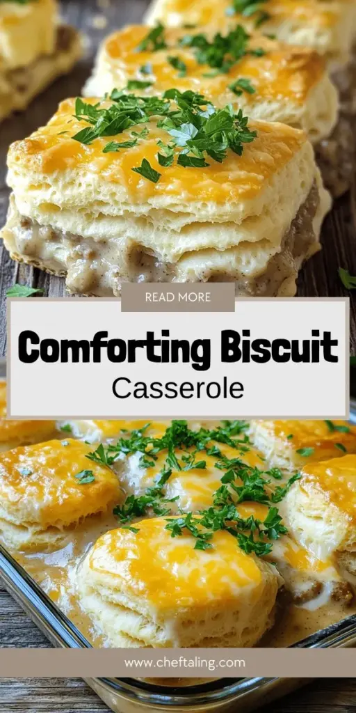 Indulge in the ultimate comfort food with Biscuits and Gravy Casserole! This delicious recipe features layers of fluffy biscuits smothered in creamy sausage gravy, making it a perfect breakfast delight. Discover simple steps to create this hearty dish, along with fun variations and storage tips. Whether for brunch or a family gathering, this casserole will impress everyone at the table. Click through to explore the full recipe and elevate your breakfast game!