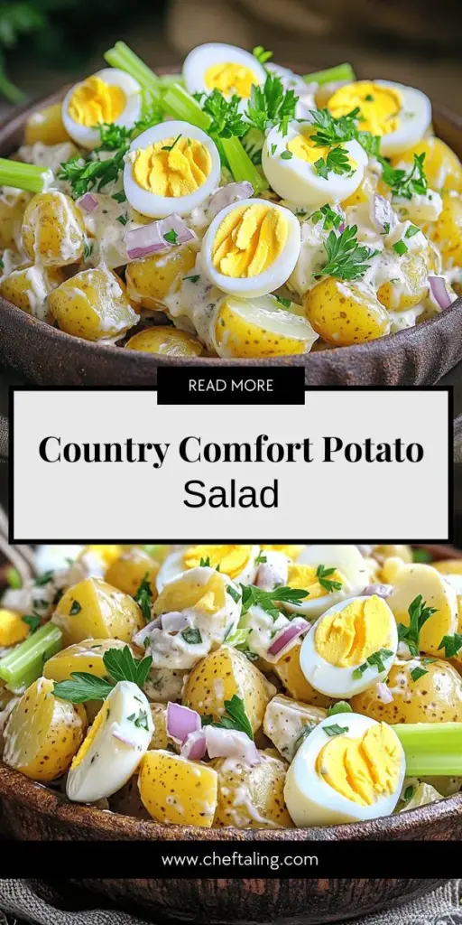 Discover the ultimate comfort food with my Classic Country Potato Salad recipe! This simple and tasty dish, featuring creamy Yukon Gold potatoes, crunchy veggies, and a tangy dressing, is perfect for summer BBQs, picnics, and family gatherings. Learn key tips for making it creamy and flavorful, plus fun variations to personalize your salad. Click through to explore the full recipe and impress your guests with this classic favorite!