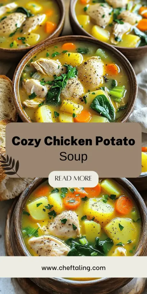 Warm your soul with this Comforting Chicken Soup with Potatoes recipe! This nourishing dish features tender chicken, hearty Yukon Gold potatoes, and fresh veggies for a meal that satisfies. Follow our step-by-step guide for perfectly cooked flavors and explore variations to make it your own. Whether you're feeling under the weather or just need a cozy night in, this recipe is sure to bring comfort. Click through to discover the full recipe and start cooking today!