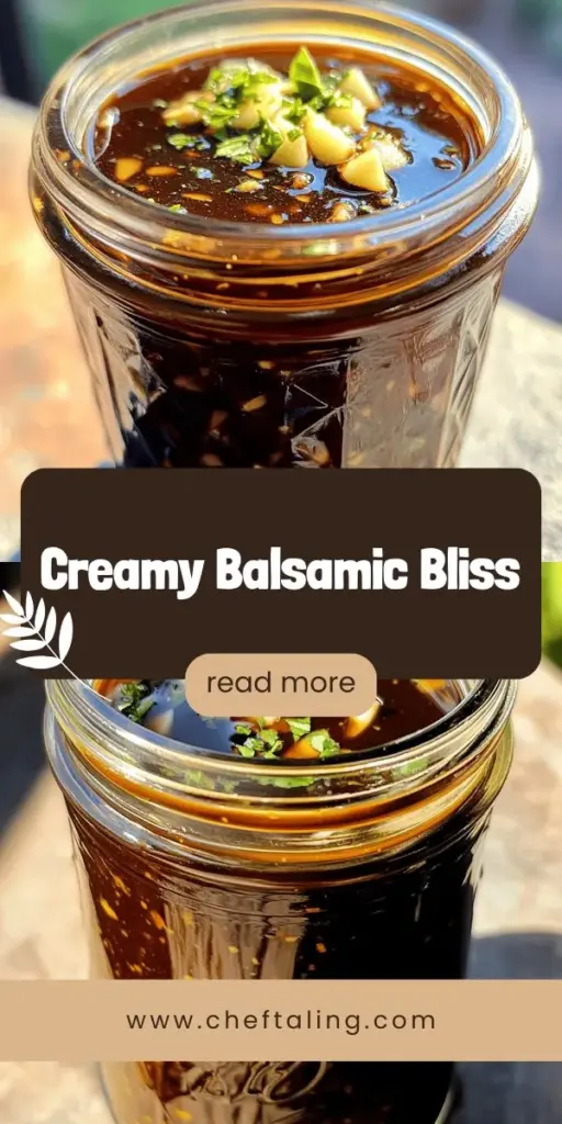 Elevate your meals with this irresistible creamy balsamic vinaigrette recipe! Discover how to blend rich balsamic vinegar with creamy ingredients to create a dressing that enhances salads, roasted vegetables, and grilled meats. Made from fresh, wholesome ingredients, this homemade dressing is perfect for those who want a healthier alternative to store-bought options. Click to explore the full recipe and transform your dish with this easy, flavorful dressing!