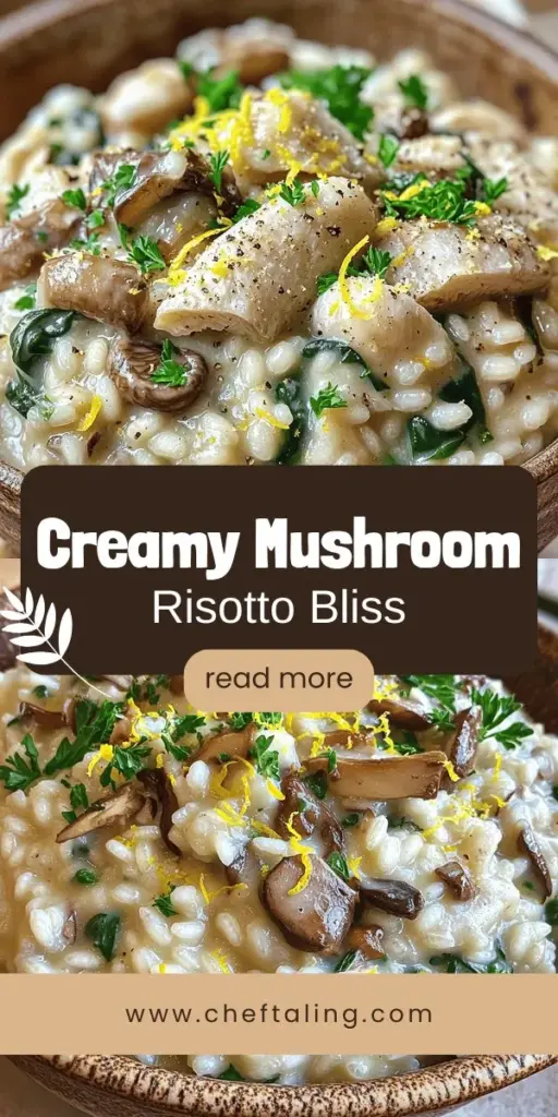Elevate your meal with a delicious mushroom risotto that's rich and creamy! This guide shares everything from choosing the best mushrooms to perfecting your cooking technique for a comforting dish that dazzles. You'll discover essential ingredients, step-by-step preparations, and creative variations that keep the flavor fresh. Ready to impress? Click through to explore the full recipe and bring the warmth of mushroom risotto to your table!